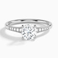 Round Starla Milgrain Lab Grown Diamond Engagement Ring In Platinum - Lucenjuri