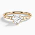 Heart Starla Milgrain Lab Diamond Engagement Ring In 14K Rose Gold - Lucenjuri