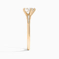Heart Starla Milgrain Lab Diamond Engagement Ring In 14K Rose Gold, Side View