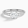 Cushion Starla Milgrain Lab Diamond Engagement Ring In 14K White Gold - Lucenjuri
