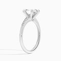 Pear Starla Milgrain Lab Diamond Engagement Ring In 14K White Gold, Angle View