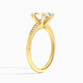 Pear Starla Milgrain Lab Diamond Engagement Ring In 14K Yellow Gold, Angle View