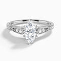 Marquise Milgrain Scalloped Lab Diamond Engagement Ring In Platinum - Lucenjuri