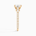 Emerald Celestia Lab Grown Diamond Engagement Ring In 14K Rose Gold, Side View