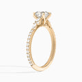 Round Celestia Lab Grown Diamond Engagement Ring In 14K Rose Gold, Angle View