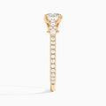 Round Celestia Lab Grown Diamond Engagement Ring In 14K Rose Gold, Side View