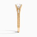 Round Luxe Engraved Lab Diamond Engagement Ring In 14K Rose Gold, Side View