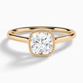 Cushion Eos Bezel Lab Diamond Engagement Ring In 14K Rose Gold - Lucenjuri