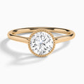 Round Eos Bezel Lab Diamond Engagement Ring In 14K Rose Gold - Lucenjuri