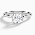 Cushion Eos Bezel Lab Diamond Engagement Ring In 14K White Gold - Lucenjuri