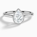 Pear Eos Bezel Lab Diamond Engagement Ring In 14K White Gold - Lucenjuri