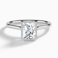 Radiant Eos Bezel Lab Diamond Engagement Ring In 14K White Gold - Lucenjuri