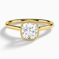 Cushion Eos Bezel Lab Diamond Engagement Ring In 14K Yellow Gold - Lucenjuri