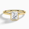 Radiant Eos Bezel Lab Diamond Engagement Ring In 18K Yellow Gold - Lucenjuri