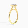 Radiant Eos Bezel Lab Diamond Engagement Ring In 18K Yellow Gold, Angle View