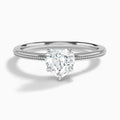 Heart Amia Milgrain Lab Diamond Engagement Ring In Platinum - Lucenjuri