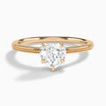 Heart Amia Milgrain Lab Diamond Engagement Ring In 14K Rose Gold - Lucenjuri