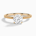 Round Amia Milgrain Lab Diamond Engagement Ring In 14K Rose Gold - Lucenjuri
