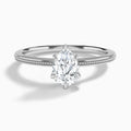 Pear Amia Milgrain Lab Diamond Engagement Ring In 14K White Gold - Lucenjuri