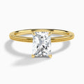 Radiant Amia Milgrain Lab Diamond Engagement Ring In 18K Yellow Gold - Lucenjuri
