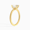 Radiant Amia Milgrain Lab Diamond Engagement Ring In 18K Yellow Gold, Angle View