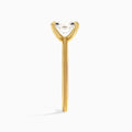 Radiant Amia Milgrain Lab Diamond Engagement Ring In 18K Yellow Gold, Side View