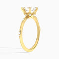 Marquise Aurora Lab Grown Diamond Engagement Ring In 18K Yellow Gold, Angle View