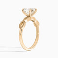 Emerald Infinito Lab Grown Diamond Engagement Ring In 14K Rose Gold, Angle View