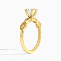 Cushion Infinito Lab Grown Diamond Engagement Ring In 18K Yellow Gold, Angle View