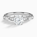 Round Infinito Bezel And Pavé Set Engagement Ring In Platinum - Lucenjuri