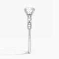 Round Infinito Bezel And Pavé Set Engagement Ring In Platinum, Side View
