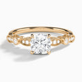 Cushion Infinito Bezel And Pavé Set Engagement Ring In 14K Rose Gold - Lucenjuri