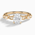 Oval Infinito Bezel And Pavé Set Engagement Ring In 14K Rose Gold - Lucenjuri