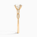 Oval Infinito Bezel And Pavé Set Engagement Ring In 14K Rose Gold, Side View