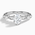 Pear Infinito Bezel And Pavé Set Engagement Ring In 14K White Gold - Lucenjuri