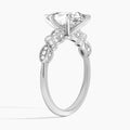 Pear Infinito Bezel And Pavé Set Engagement Ring In 14K White Gold, Angle View