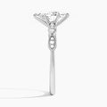 Pear Infinito Bezel And Pavé Set Engagement Ring In 14K White Gold, Side View
