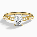Radiant Infinito Bezel And Pavé Set Engagement Ring In 14K Yellow Gold - Lucenjuri