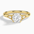 Round Yvette Lab Grown Diamond Engagement Ring In 14K Yellow Gold - Lucenjuri