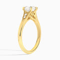 Round Yvette Lab Grown Diamond Engagement Ring In 14K Yellow Gold, Angle View