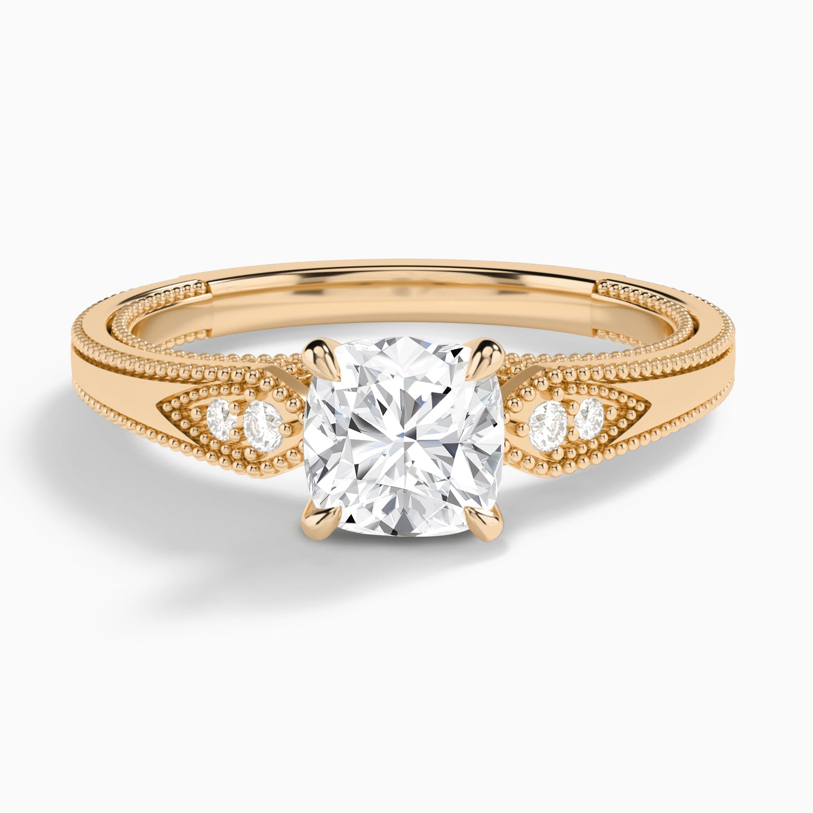 Cushion Wynter Lab Grown Diamond Engagement Ring In 14K Rose Gold - Lucenjuri