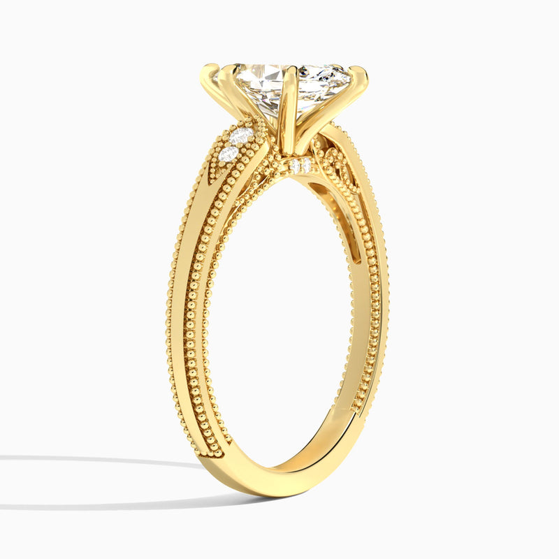 Marquise Wynter Lab Grown Diamond Engagement Ring In 14K Yellow Gold, Angle View
