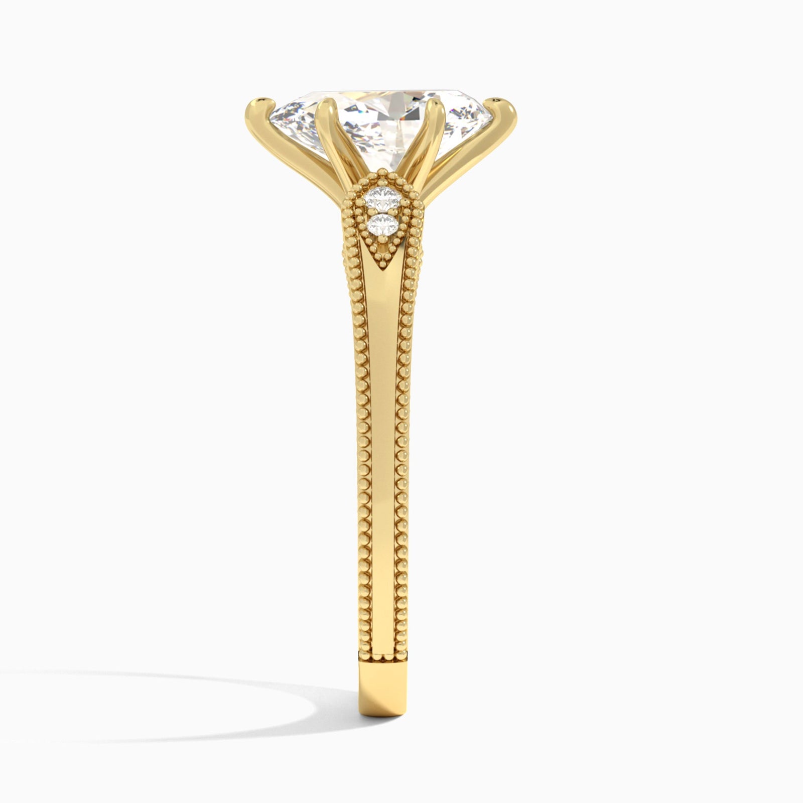 Pear Wynter Lab Grown Diamond Engagement Ring In 14K Yellow Gold, Side View