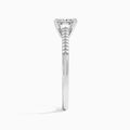 Princess Knife Edge Cathedral Lab Diamond Engagement Ring In 18K White Gold, Side View