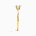 Cushion Knife Edge Cathedral Lab Diamond Engagement Ring In 14K Yellow Gold, Side View