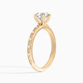 Round Elara Lab Grown Diamond Engagement Ring In 14K Rose Gold, Angle View