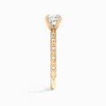 Round Elara Lab Grown Diamond Engagement Ring In 14K Rose Gold, Side View