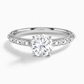 Round Elara Lab Grown Diamond Engagement Ring In 18K White Gold - Lucenjuri