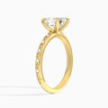 Emerald Elara Lab Grown Diamond Engagement Ring In 14K Yellow Gold, Angle View