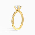 Round Elara Lab Grown Diamond Engagement Ring In 14K Yellow Gold, Angle View